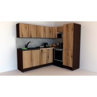 Bucatarie de Colt GENA NEW 6 DR. 170-220, Fara Corp de Cuptor, Wenge / Decor K365